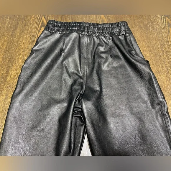 Spanx by Sarah Blakely Faux Leather Joggers Elastic Waist Size Small - Picture 5 of 10